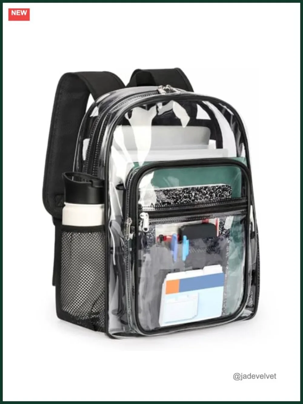 Heavy Duty Clear Backpack for School, Travel, Sports, Stadium Approved